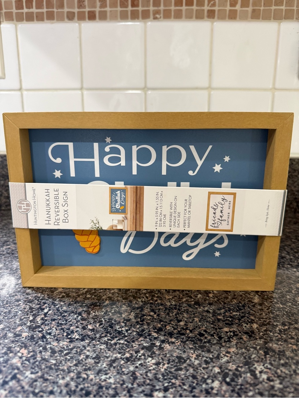 Huntington Home Blue "Happy Days" Reversible Box Sign